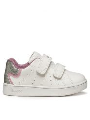 Geox Sneakersy B Eclyper B365MA 0BCKC C0674 Biały. Białe buty sportowe dziewczęce Geox, bez wzorów, ze skóry, bez zapięcia. Za 129.99 zł.