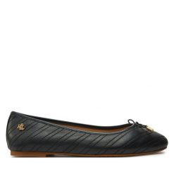 Baleriny LAUREN RALPH LAUREN. Czarne baleriny damskie Lauren Ralph Lauren, bez wzorów, bez obcasa. Za 609.99 zł.