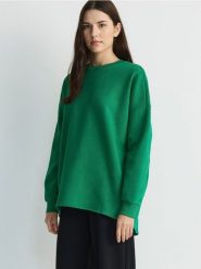 Bluza z kieszeniami - zielony. Zielone bluzy damskie Reserved, l, bez wzorów, z bawełny, bez kaptura. W wyprzedaży za 39.99 zł.