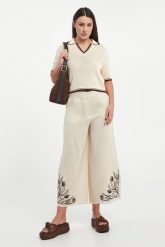 Spodnie damskie lniane Dolce MARELLA. Legginsy damskie Marella, bez wzorów. Za 1,029.00 zł.