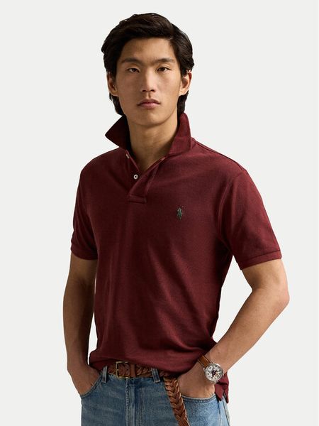 Polo Ralph Lauren Polo 710536856457 Bordowy Slim Fit. Czerwone koszulki polo męskie Polo Ralph Lauren, m, bez wzorów, z bawełny, bez ramiączek. Za 359.99 zł.