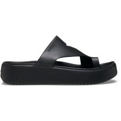 Japonki damskie Crocs Getaway Platform Toe Loop. Czarne klapki damskie Crocs, bez wzorów, sportowe, bez obcasa. Za 179.00 zł.