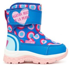 Śniegowce Agatha Ruiz de la Prada. Niebieskie śniegowce dziewczęce Agatha Ruiz de la Prada, bez zapięcia. Za 199.99 zł.