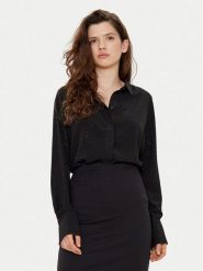 Tatuum Koszula Patti T2424.080B Czarny Regular Fit. Czarne bluzki damskie Tatuum, bez wzorów, z syntetyku, bez kołnierzyka, bez ramiączek. Za 239.99 zł.