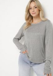 Szary Sweter z Wiskozą o Klasycznym Kroju Tulavia. Szare swetry damskie Born2be, bez wzorów, z jeansu, eleganckie, bez kołnierzyka, bez ramiączek, długie, bez kaptura. Za 84.99 zł.