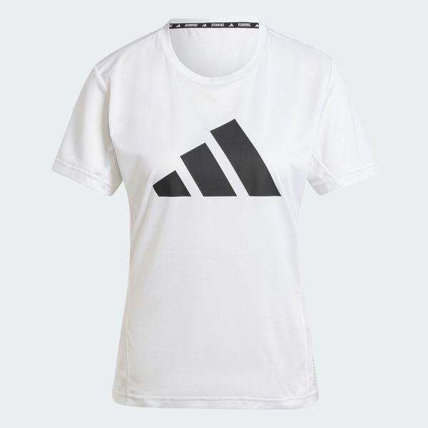 Koszulka Run It. Białe koszulki sportowe damskie Adidas, m, bez wzorów, z materiału, bez kołnierzyka, bez ramiączek, do biegania. Za 176.99 zł.