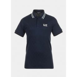 Koszulka polo męska EA7 Emporio Armani sportowa granatowa (6DPF14-PJZSZ-1562). Niebieskie koszulki polo męskie EA7, m, bez wzorów, bez kołnierzyka, bez ramiączek. Za 309.00 zł.