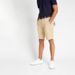 Spodenki do golfa chino męskie Inesis MW500. Brązowe buty sportowe męskie INESIS, z bawełny, bez zapięcia, na golfa. Za 69.99 zł.
