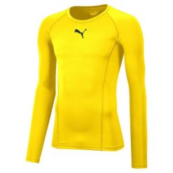 Męska Koszulka Termoaktywna Puma Liga Baselayer Tee LS żółta Piłka Nożna. Żółte koszulki sportowe męskie Puma, m, bez wzorów, z elastanu, bez kołnierzyka, bez ramiączek, na fitness i siłownię. Za 130.99 zł.