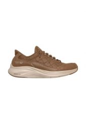 Buty do chodzenia damskie Skechers Contour Foam Slip-Ins. Brązowe obuwie sportowe damskie Skechers, bez wzorów, z materiału, trekkingowe. Za 499.99 zł.