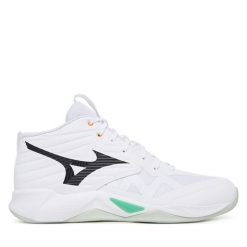 Buty halowe Mizuno. Białe buty sportowe męskie Mizuno, bez zapięcia, mizuno wave. Za 419.99 zł.