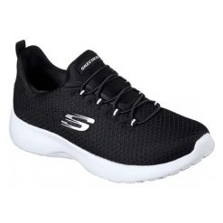 Buty do chodzenia damskie Skechers Dynamight. Czarne obuwie sportowe damskie Skechers, bez wzorów, z materiału, trekkingowe. Za 239.99 zł.