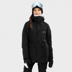 Kurtka snowboardowa premium damska Ultimate Gstaad. Czarne kurtki damskie SIROKO, l, bez wzorów, bez kaptura, snowboardowy. W wyprzedaży za 736.95 zł.