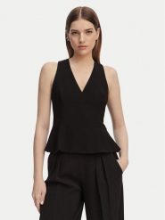 HUGO Bluzka Carmint 50559304 Czarny Slim Fit. Czarne bluzki damskie Hugo, bez wzorów, z syntetyku, bez kołnierzyka, bez ramiączek. Za 799.99 zł.