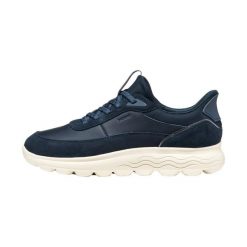 Buty sportowe damskie Geox Spherica Plus. Niebieskie obuwie sportowe damskie Geox, bez wzorów, z zamszu, trekkingowe. Za 443.00 zł.