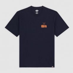 Koszulka Dickies Apison Night Sky. Niebieskie koszulki sportowe męskie Dickies, bez wzorów, bez kołnierzyka, bez ramiączek. Za 151.75 zł.