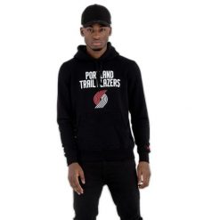 Bluza z kapturem Portland Trail Blazers NBA. Czarne bluzy męskie New Era, m, bez wzorów, z kapturem. Za 293.50 zł.