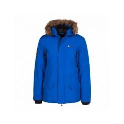 Parka Peak Mountain Capeak. Niebieskie parki męskie Peak Mountain, na zimę, l, bez wzorów, z futra, bez kaptura. Za 336.50 zł.