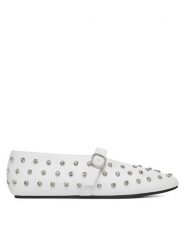 Badura Baleriny NASTU-D005-68-5 Biały. Białe baleriny damskie Badura, bez wzorów, ze skóry, bez obcasa. Za 195.99 zł.