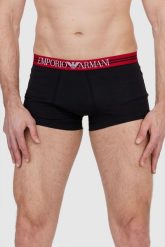 EMPORIO ARMANI Czarne i czerwone bokserki z logo 3 pack, Rozmiar M. Czarne bokserki męskie Emporio Armani, l, bez wzorów, z bawełny. W wyprzedaży za 129.99 zł.