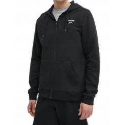 Bluza na co dzień męska REEBOK na zamek z kapturem. Czarne bluzy męskie Reebok, m, bez wzorów, z kapturem. Za 249.00 zł.