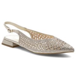 Sandały damskie S.Barski, cholewka ze skóry ekologicznej zapinane na sprzączkę, złote, SR61-0105. Żółte klapki damskie S.BARSKI, bez wzorów, ze skóry ekologicznej, bez obcasa. Za 199.00 zł.