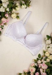 Biały Koronkowy Biustonosz Push Up Birdietha. Białe biustonosze Renee, bez wzorów, z koronki. Za 34.99 zł.