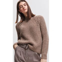Sweter z domieszką wełny i moheru - Beżowy. Brązowe swetry damskie Reserved, z wełny. Za 159.99 zł.