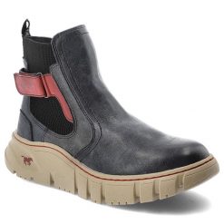 Niebieskie Botki Mustang Ocieplane Obuwie Damskie. Niebieskie botki damskie Mustang, na wiosnę, z materiału, biznesowe, bez obcasa, na obcasie, bez zapięcia. Za 289.00 zł.