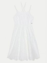 Guess Sukienka codzienna J5GK30 WH7D0 Biały Regular Fit. Białe sukienki dla dziewczynek Guess, z aplikacjami, z bawełny, bez ramiączek. Za 189.99 zł.