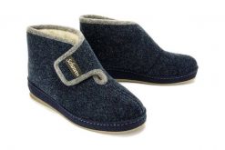 SCHAWOS 370055-5 marine, kapcie damskie. Niebieskie kapcie damskie Schawos, bez wzorów, z wełny. Za 219.90 zł.