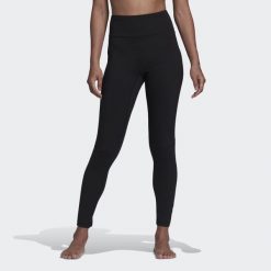 Legginsy z wysokim stanem damskie adidas YOGA ESSENTIALS. Czarne legginsy damskie Adidas, xs, bez wzorów, z materiału, z podwyższonym stanem, na jogę i pilates. Za 229.00 zł.
