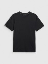 4F T-shirt regular gładki męski - czarny XXL. Czarne t-shirty męskie 4f, m, bez wzorów, z bawełny, bez kołnierzyka. Za 59.99 zł.