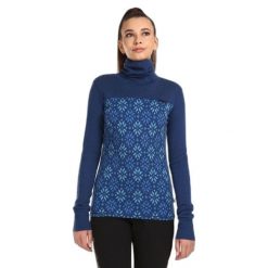 Sweter damski Kilpi Jannu. Niebieskie swetry damskie Kilpi, na zimę, xs, bez wzorów, z wełny, sportowe, bez kołnierzyka, bez ramiączek, bez kaptura. Za 370.41 zł.