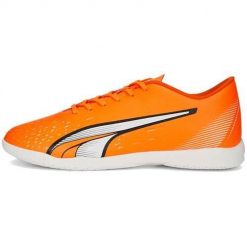 Buty do futsalu męskie Puma Ultra Play IT. Brązowe buty sportowe męskie Puma, z materiału, bez zapięcia, do piłki nożnej. Za 423.35 zł.