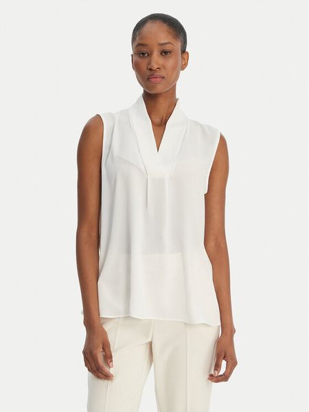 Rinascimento Bluzka CFC0128623003 Biały Regular Fit. Białe bluzki damskie Rinascimento, xs, bez wzorów, z syntetyku, bez kołnierzyka, bez ramiączek. Za 129.99 zł.