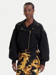 Versace Jeans Couture Kurtka przejściowa 80HAS410 N0432 Czarny Loose Fit. Czarne kurtki damskie Versace Jeans Couture, bez wzorów, z jeansu, bez kaptura. Za 2,459.00 zł.