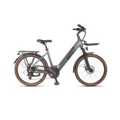 Rower Elektryczny Miejski BRN E-CITY LC 24" kobieta - torby w komplecie. Szare torby i plecaki dziecięce BRN. Za 5,399.00 zł.