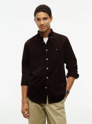 Tommy Hilfiger koszula sztruksowa Mężczyźni Regular Fit Bawełna brązowy, XL. Brązowe koszule męskie Tommy Hilfiger, m, bez wzorów, z bawełny, klasyczne, bez kołnierzyka, bez ramiączek. Za 409.95 zł.