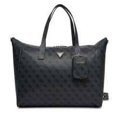 Torba weekendowa Guess. Czarne torby podróżne damskie Guess, z aplikacjami. Za 579.99 zł.