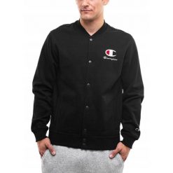 Champion bluza męska rozpinana logo sportowa bawełniana Bomber roz. L. Czerwone bluzy męskie Champion, l, bez wzorów, z bawełny, bez kaptura. Za 255.99 zł.