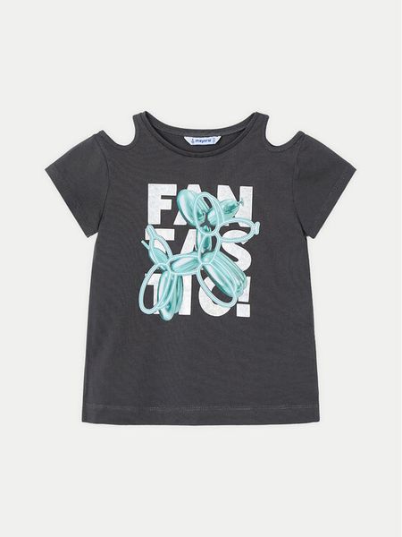 Mayoral Bluzka 3056 Czarny Regular Fit. Czarne bluzki dla dziewczynek Mayoral, bez wzorów, z bawełny, bez ramiączek. Za 59.99 zł.