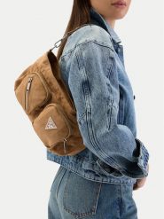 Guess Jeans Torebka CWBEO-GUESS-B-007-09 Beżowy. Brązowe torebki do ręki damskie Guess Jeans, z aplikacjami, z jeansu, bez dodatków. Za 259.99 zł.