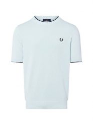 Fred Perry koszula z dzianiny Mężczyźni Bawełna niebieski, S. Niebieskie koszule męskie Fred Perry, m, bez wzorów, z bawełny, bez kołnierzyka, bez ramiączek. Za 379.95 zł.