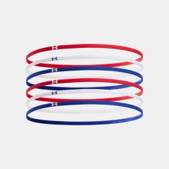 Opaska na głowę damska Under Armour Mini Elastic 6PK - red/white. Białe czapki i kapelusze damskie Under Armour, bez wzorów, sportowe. Za 55.99 zł.