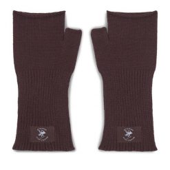 Rękawiczki Damskie Beverly Hills Polo Club. Brązowe rękawiczki damskie Beverly Hills Polo Club, bez wzorów, z dzianiny. Za 49.99 zł.