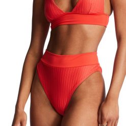 Dół od kostiumu kąpielowego Billabong Lined Up Rise. Czerwone bikini damskie Billabong, xs, bez wzorów. Za 109.99 zł.