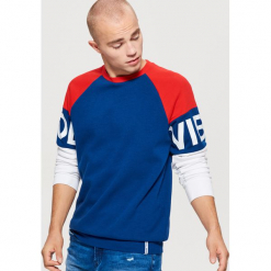 Trójkolorowa bluza - Granatowy. Niebieskie bluzy męskie Cropp. Za 89.99 zł.