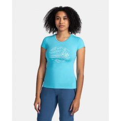 Damska koszulka funkcyjna Kilpi LISMAIN-W. Niebieskie t-shirty damskie Kilpi, bez wzorów, z materiału, bez kołnierzyka. Za 91.56 zł.