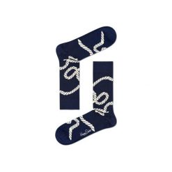 Skarpetki Happy Socks - Rope (RPE01-6000). Niebieskie skarpety męskie Happy Socks, w kolorowe wzory, z bawełny. Za 34.90 zł.